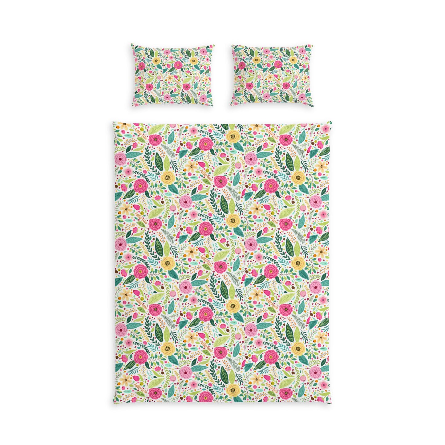 Floral Cotton Bed Set – Bright Garden Ditsy Print Bedding