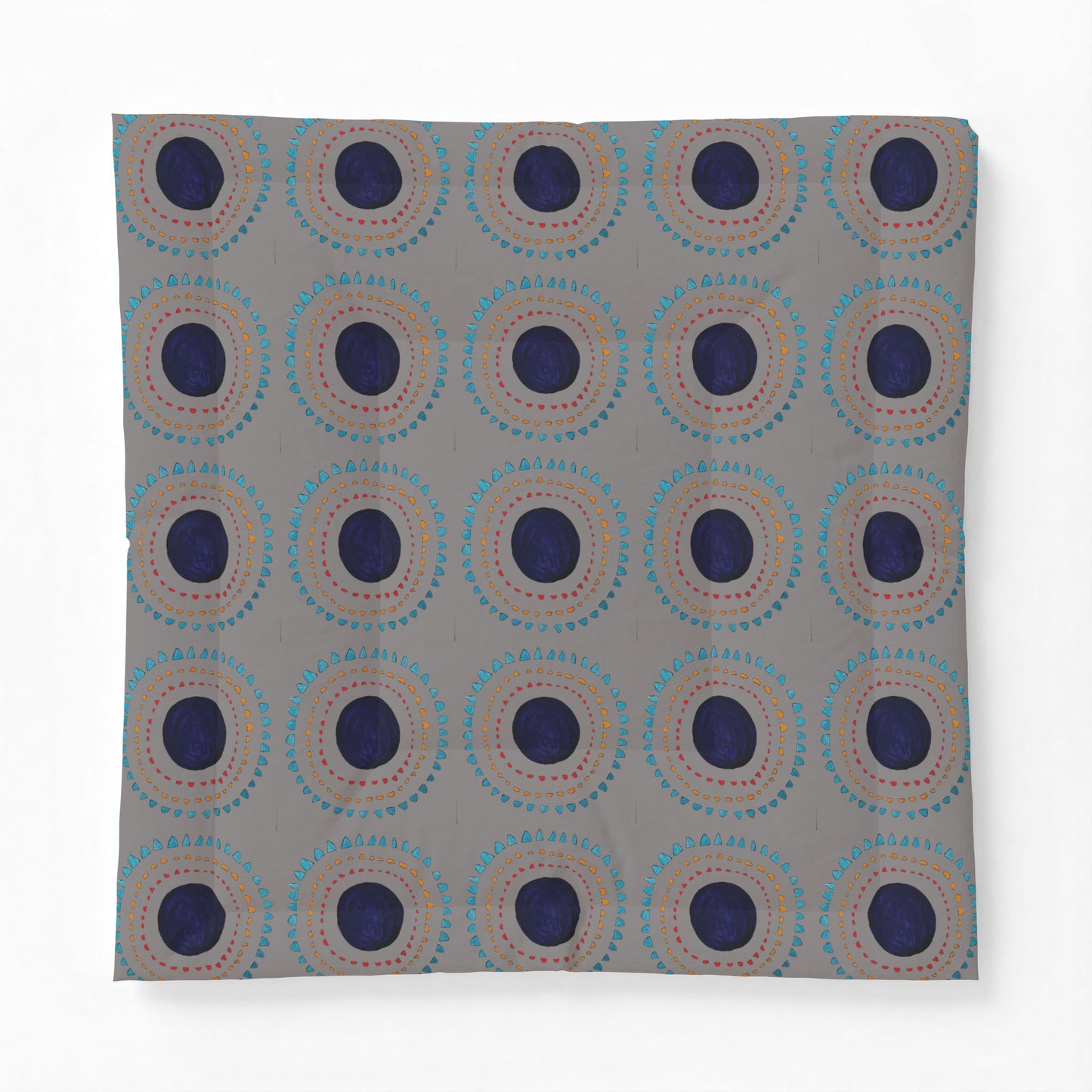 Circular Dot Pattern Cotton Comforter | Boho Geometric Bedspread