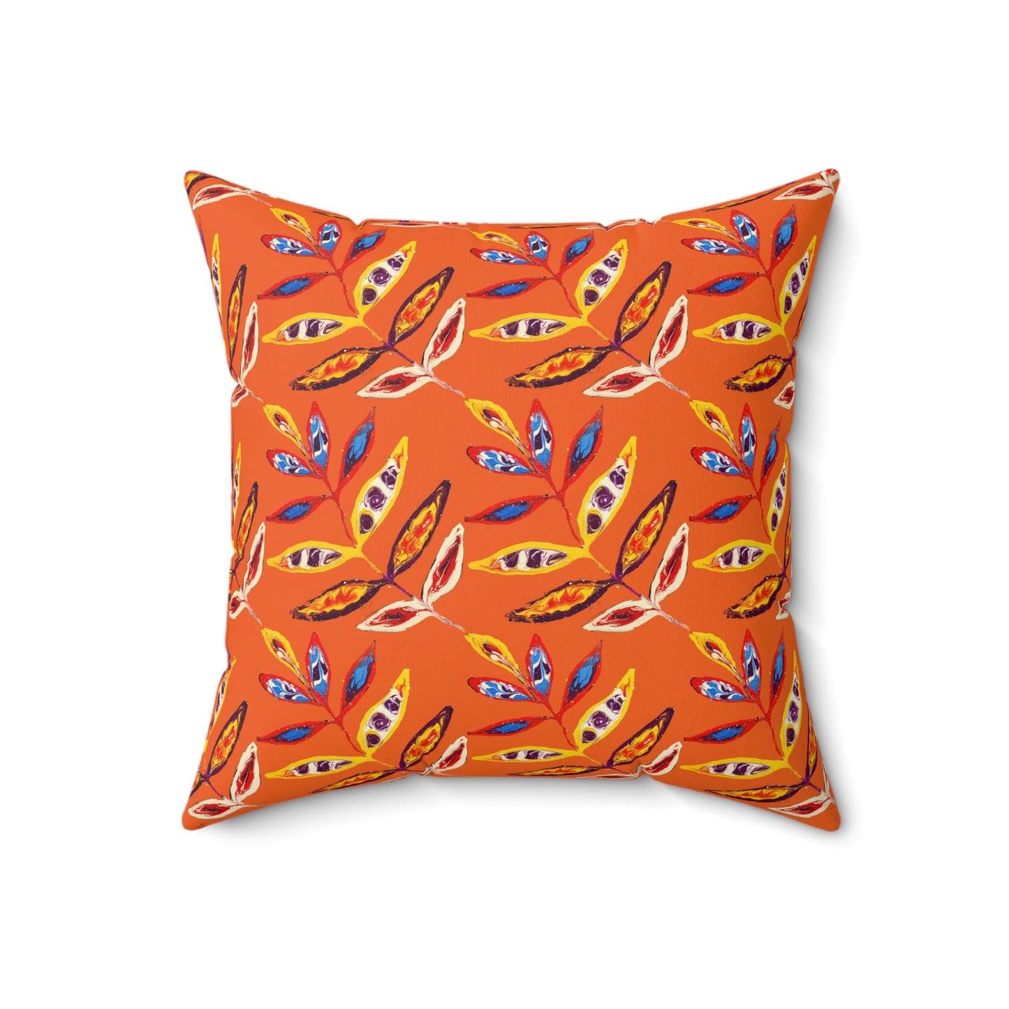 Spun Polyester Square Pillow - Orange