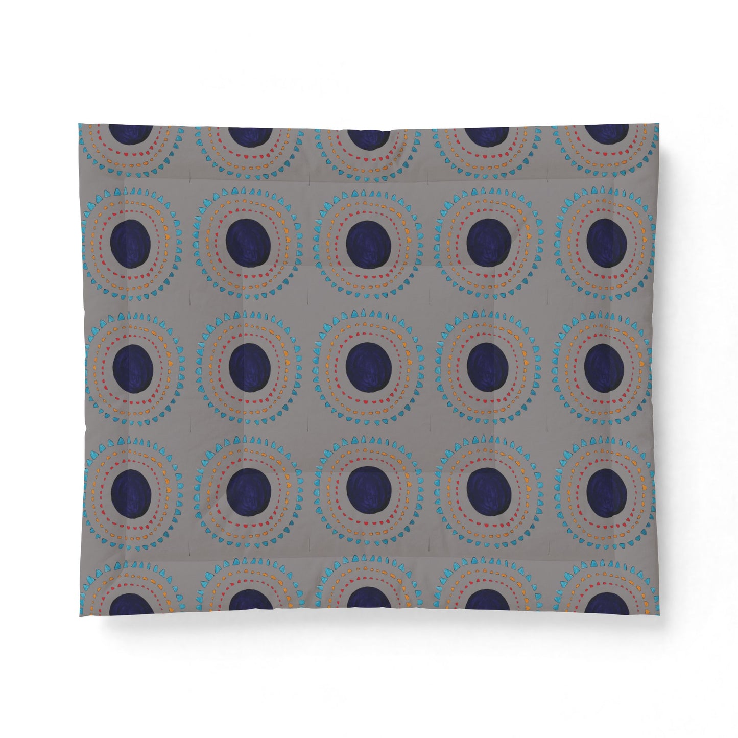 Circular Dot Pattern Cotton Comforter | Boho Geometric Bedspread