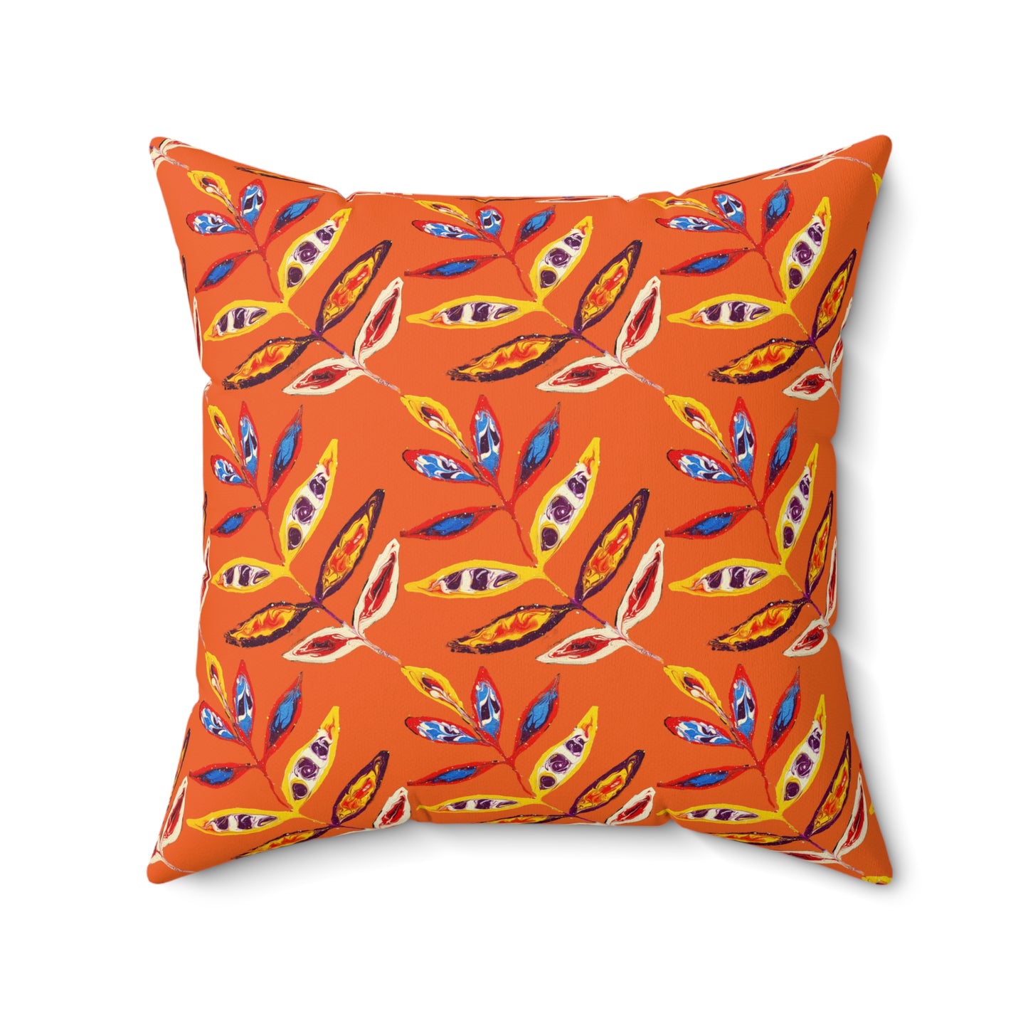 Spun Polyester Square Pillow - Orange