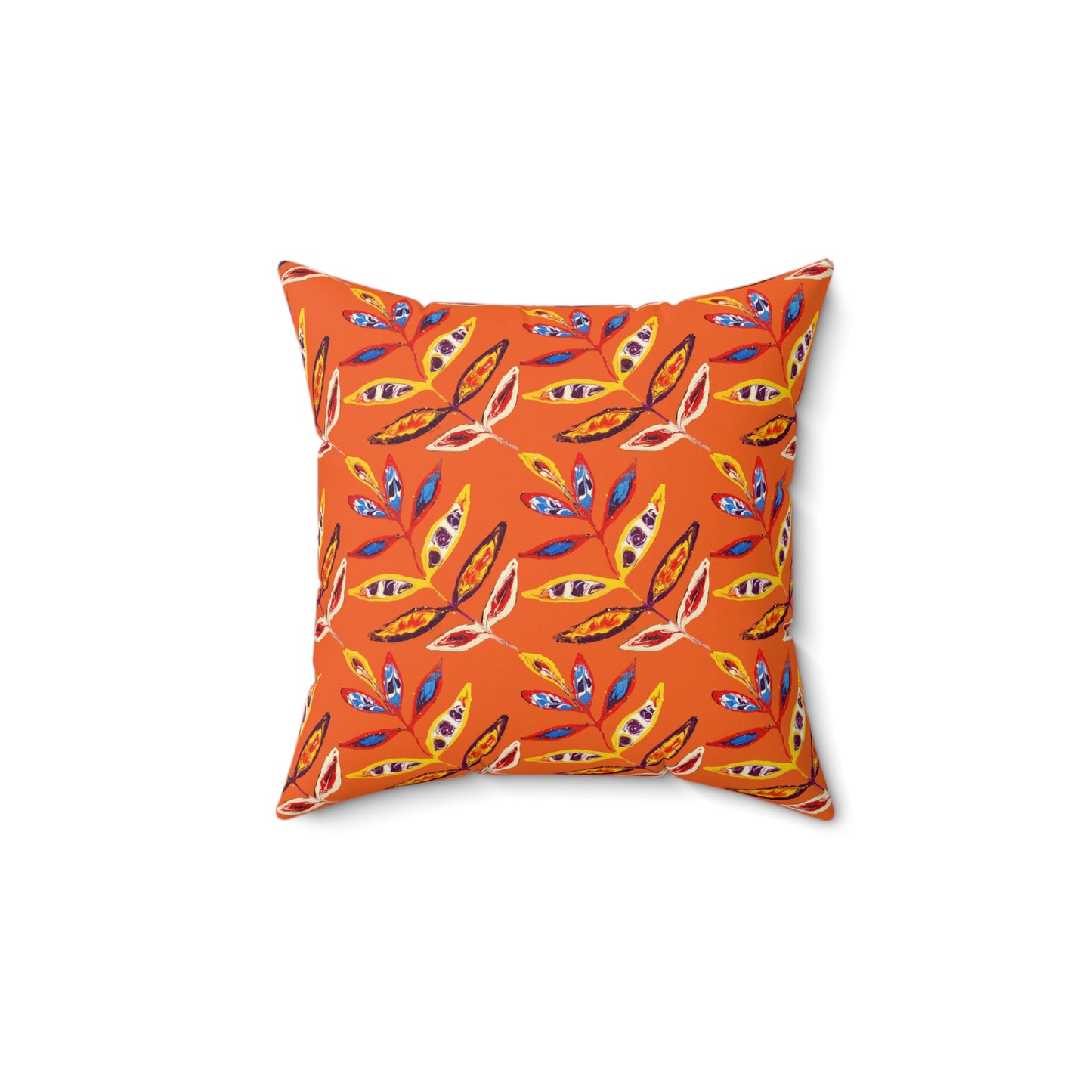 Spun Polyester Square Pillow - Orange