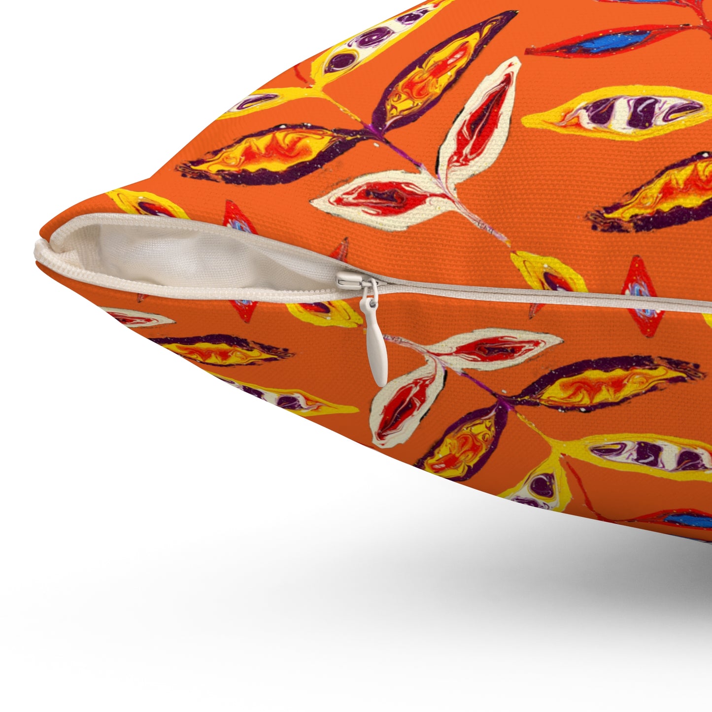Spun Polyester Square Pillow - Orange