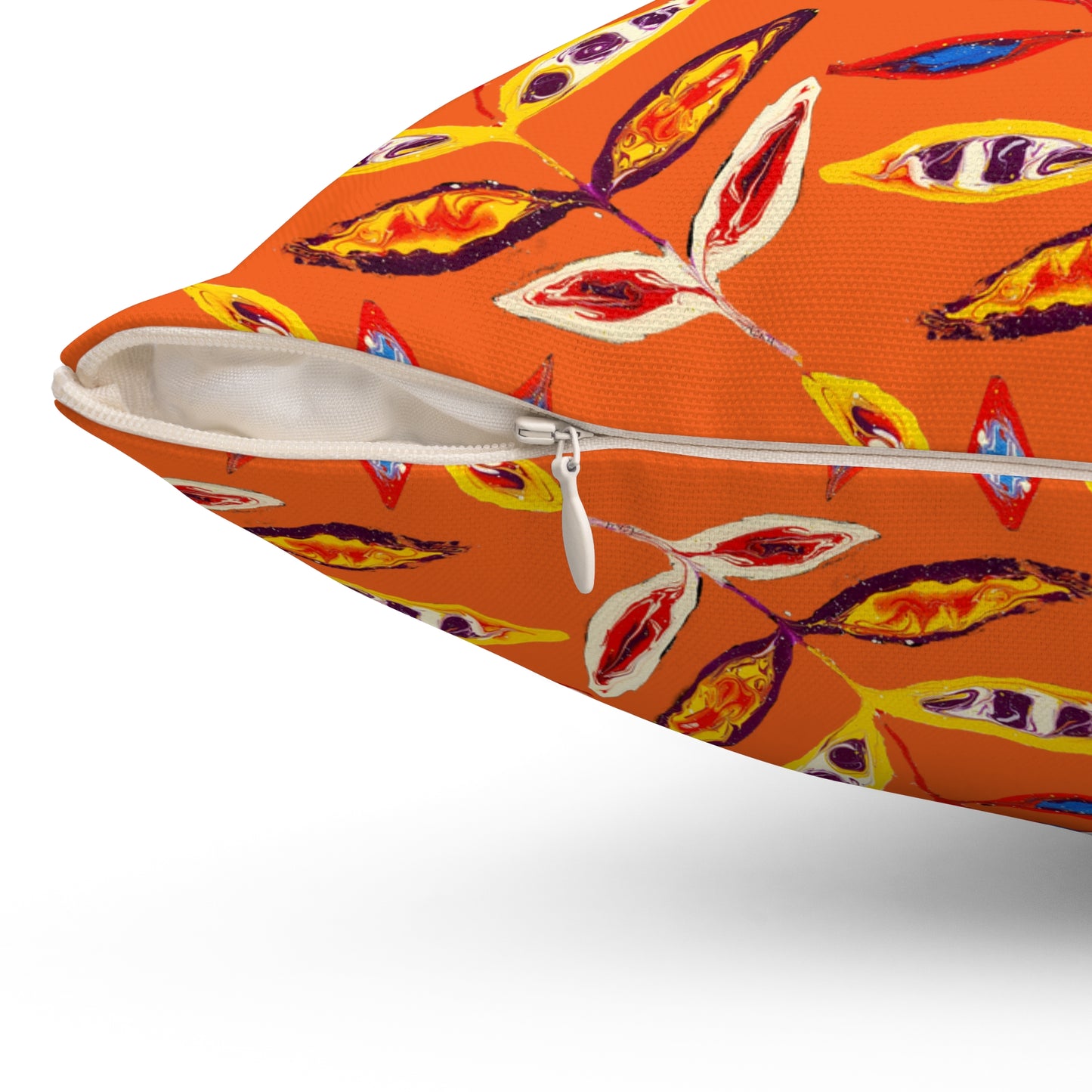 Spun Polyester Square Pillow - Orange