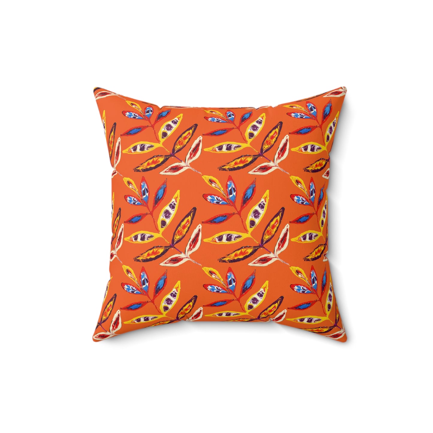 Spun Polyester Square Pillow - Orange