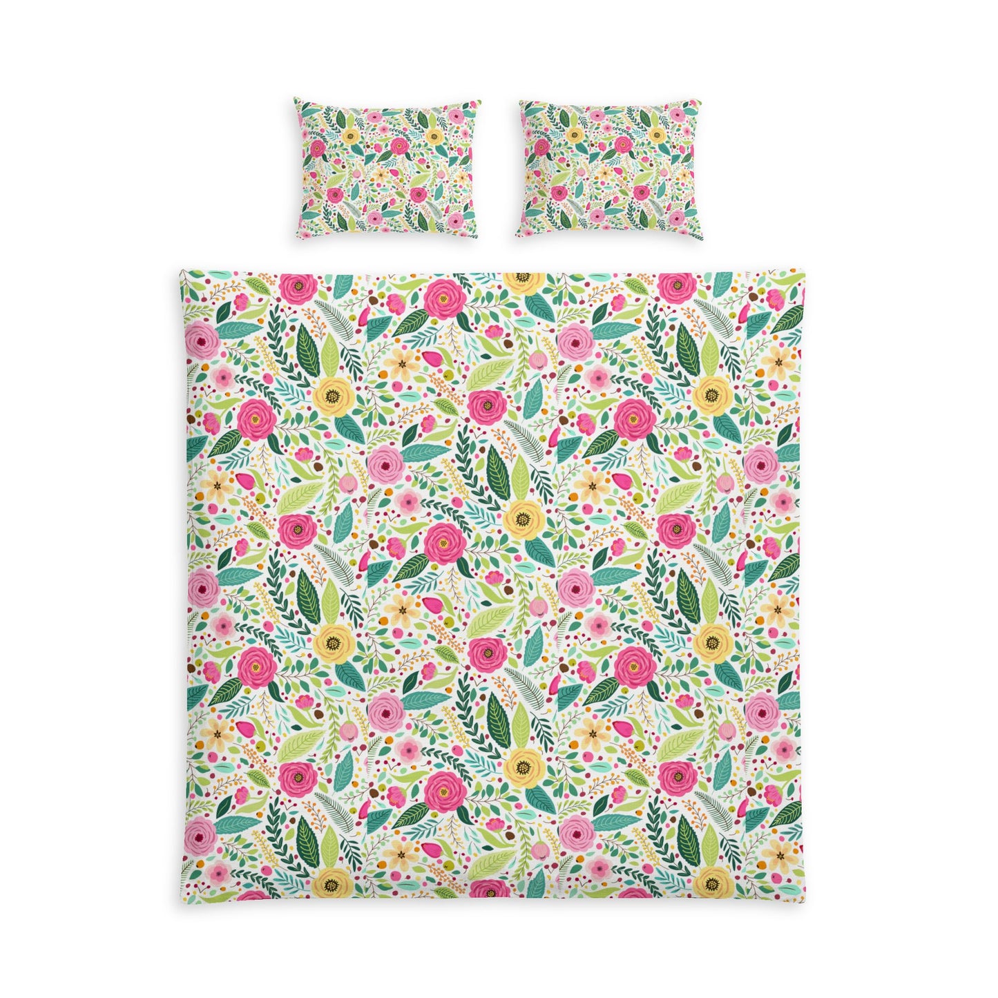Floral Cotton Bed Set – Bright Garden Ditsy Print Bedding