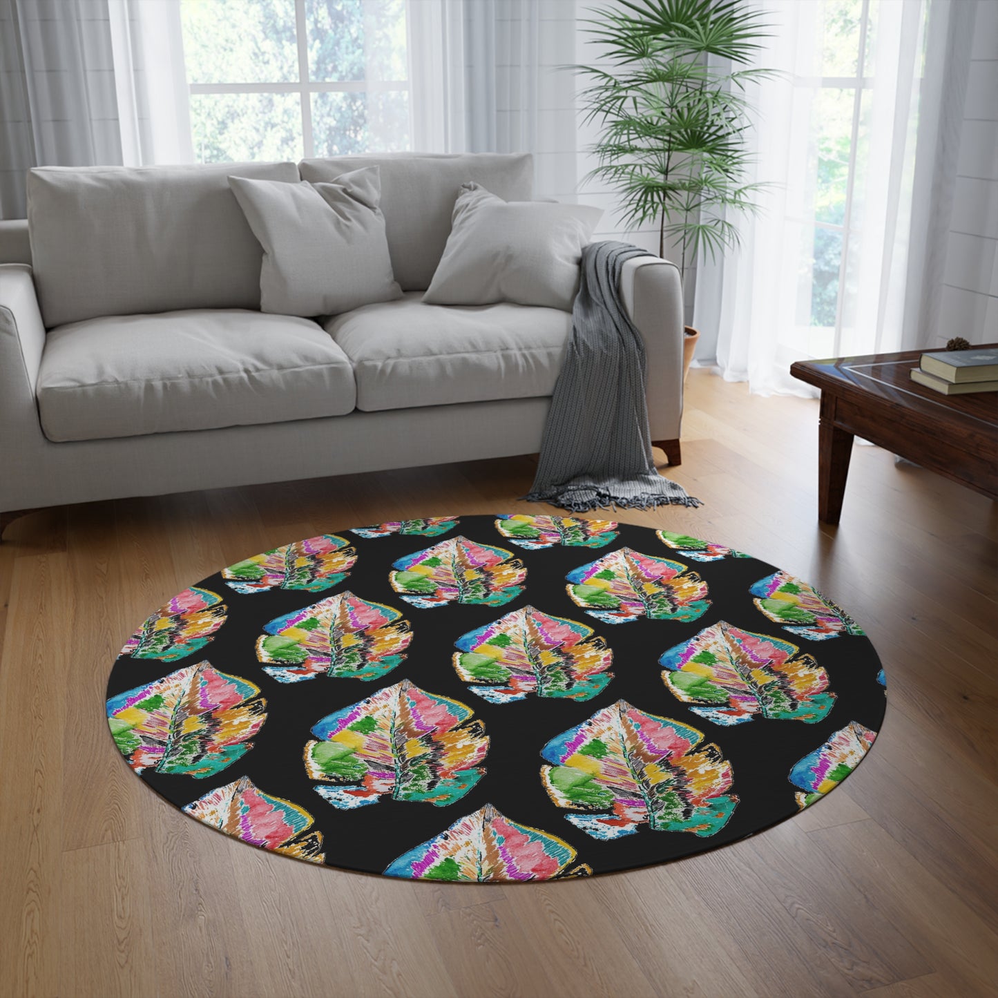 Round Rug Leaf