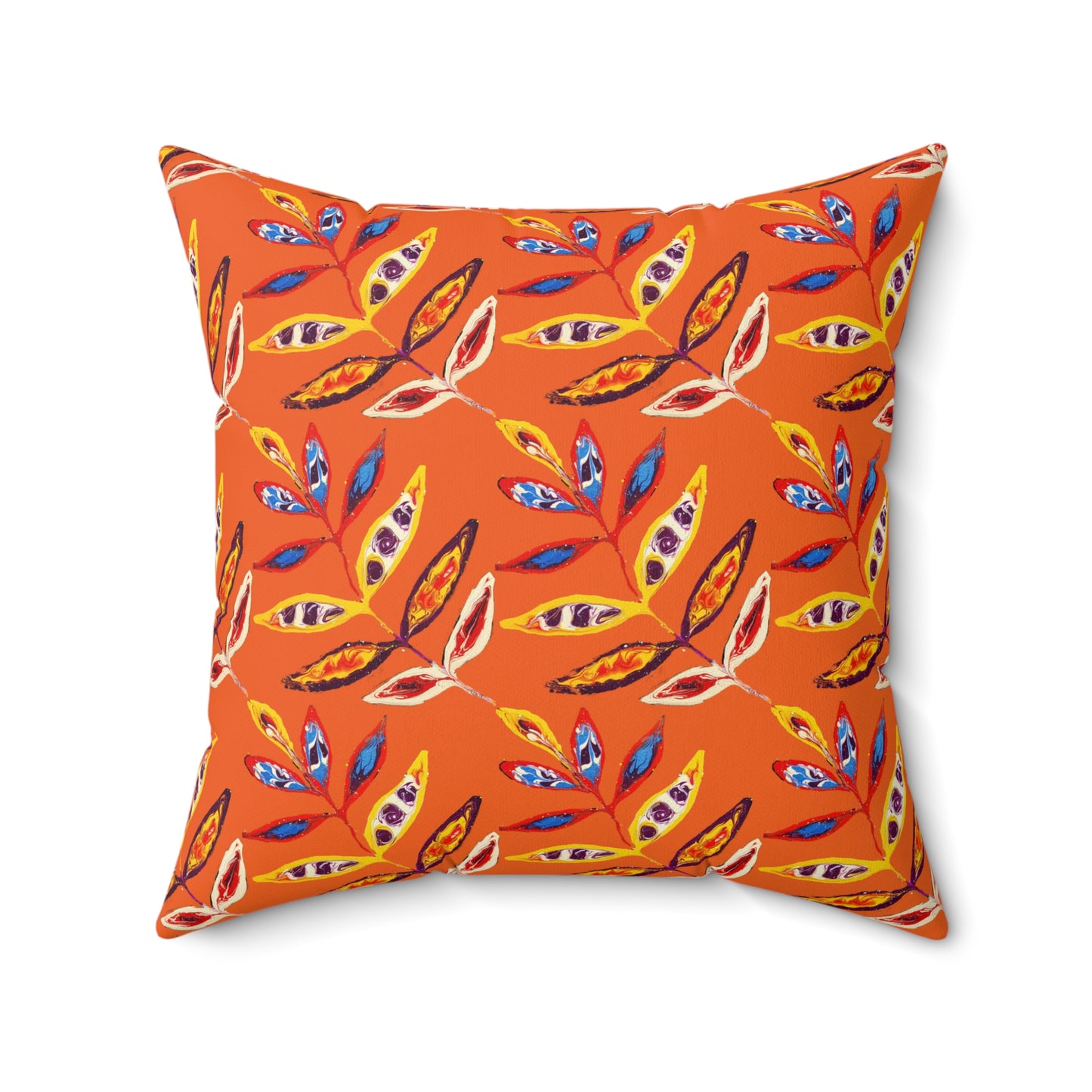 Spun Polyester Square Pillow - Orange