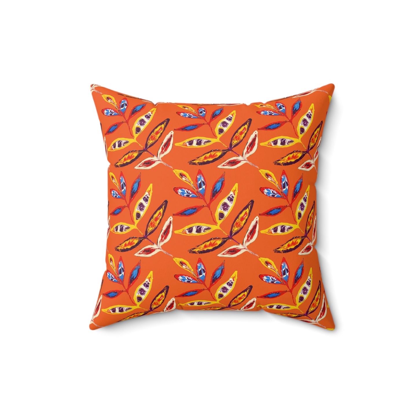 Spun Polyester Square Pillow - Orange