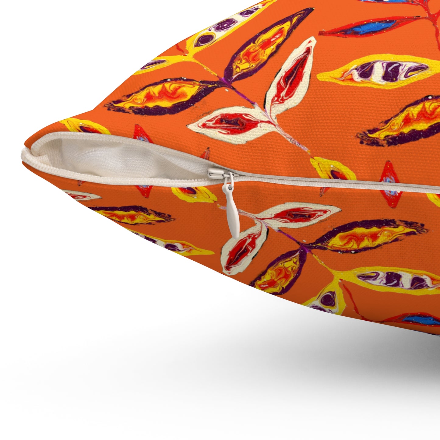 Spun Polyester Square Pillow - Orange