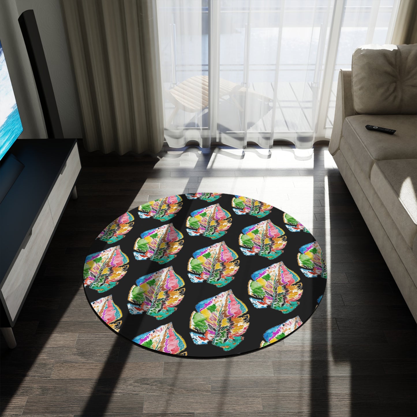 Round Rug Leaf