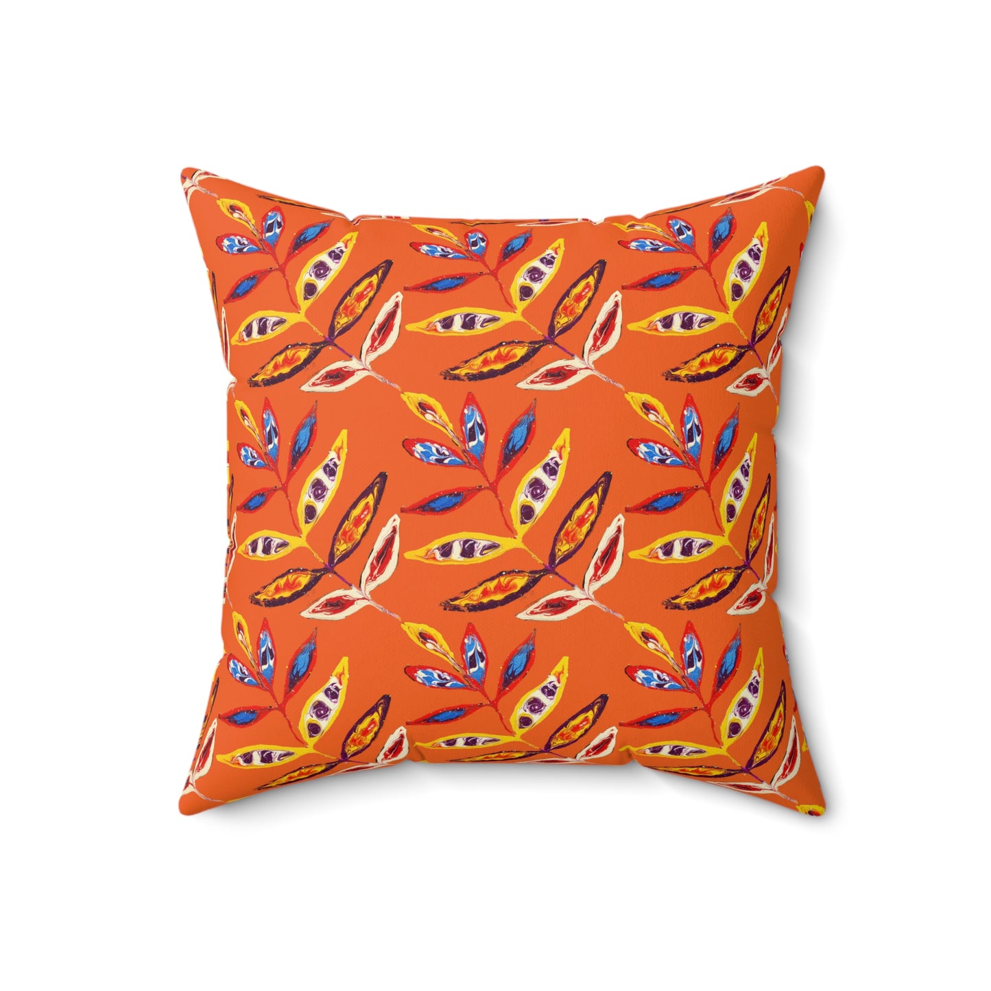 Spun Polyester Square Pillow - Orange